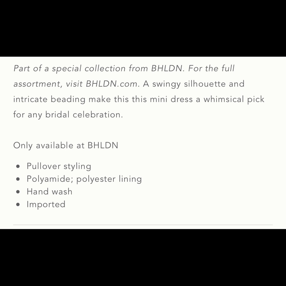 Forever that Girl Alexis Beaded Mini Dress in collaboration with BHLDN - Picture 6 of 8